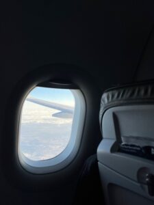 Photo from outside the plane window - travelling to Madrid